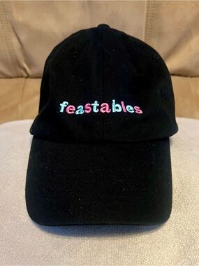 Feastables Logo Adjustable Solid Baseball Cap Hat Black One Size